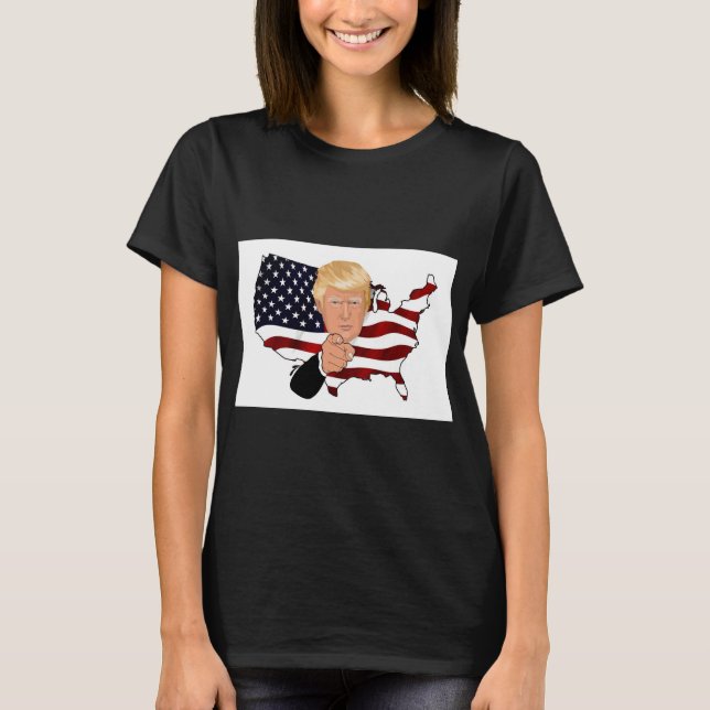 American flag and president Trump T-Shirt (Front)