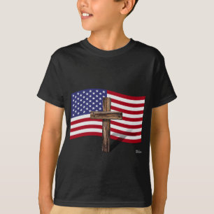American Flag and Rugged Cross T-Shirt