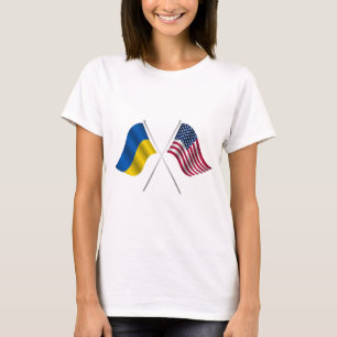 American flag and Ukrainian flag T-Shirt