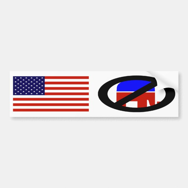 American Flag Anti-Republican bumper sticker (Front)
