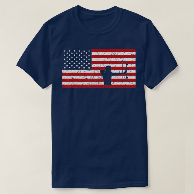 American Flag Archery  Archery Gift Men Women  T-Shirt (Design Front)