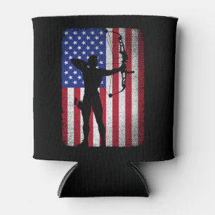 American Flag Archery Bowhunting For Archer Hunter Can Cooler