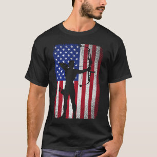 American Flag Archery Bowhunting For Archer Hunter T-Shirt