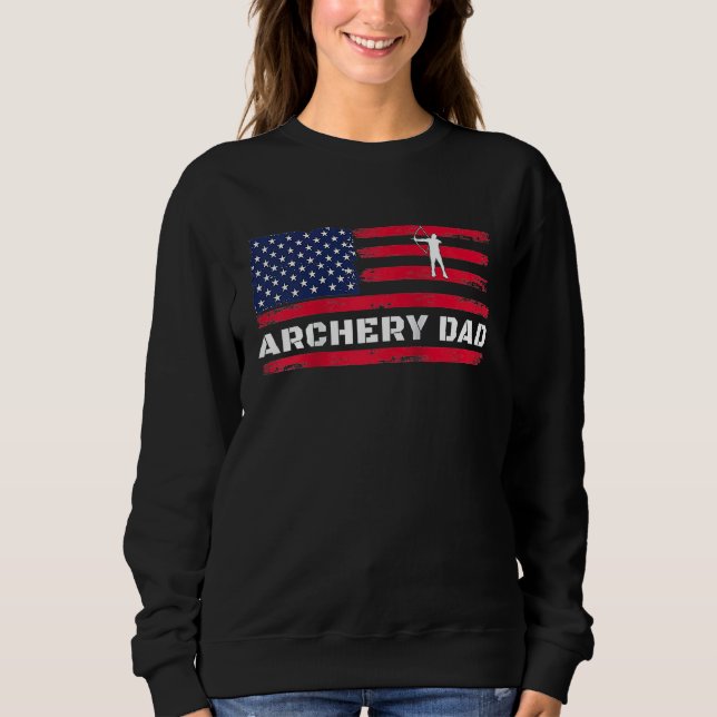 American Flag Archery Dad Father's Day Raglan Base Sweatshirt (Front)
