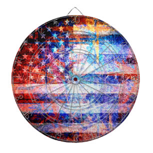 American Flag Art Grunge Dartboard