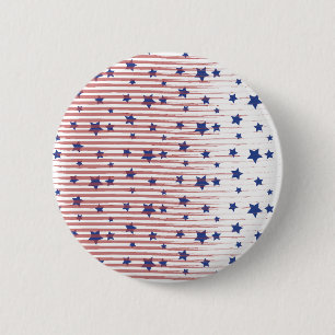 American Flag Art Stars and Stripes Chic 6 Cm Round Badge
