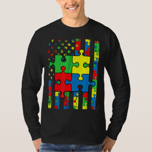 American Flag Autism Awareness Baby Boys Girls Tod T-Shirt