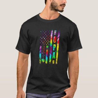 American Flag Autism Awareness OPA Support Tie Dye T-Shirt