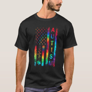 American Flag Autism Awareness Teacher Mum Support T-Shirt