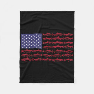 American Flag B Fishing Patriotic Men Boys Funny 4 Fleece Blanket