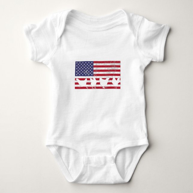 American Flag  Baby Bodysuit (Front)