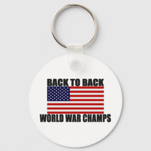 American Flag Back To Back World War Champs Key Ring