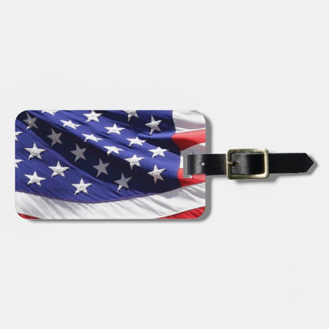 American-flag-Background Luggage Tag (Front Horizontal)