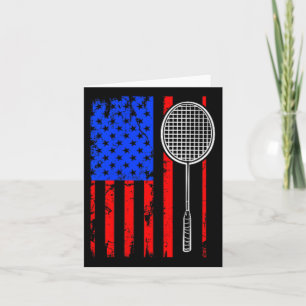American Flag Badminton Card