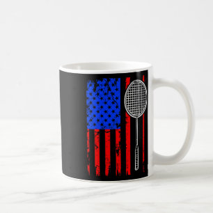 American Flag Badminton  Coffee Mug