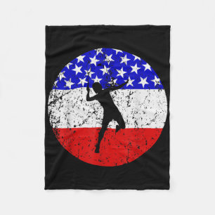 American Flag Badminton Shirt - Badminton Player  Fleece Blanket
