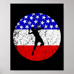 American Flag Badminton Shirt - Badminton Player Poster