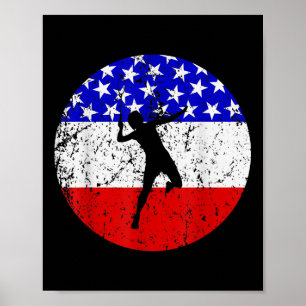 American Flag Badminton Shirt - Badminton Player Poster