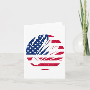 American Flag Badminton Shirt Men Patriotic Badmin Card