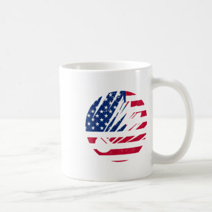 American Flag Badminton Shirt Men Patriotic Badmin Coffee Mug