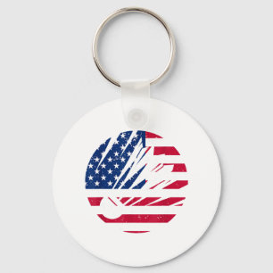 American Flag Badminton Shirt Men Patriotic Badmin Key Ring