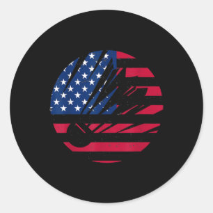 American Flag Badminton Shirt Men Women Usa Badmin Classic Round Sticker