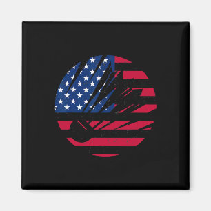 American Flag Badminton Shirt Men Women Usa Badmin Magnet