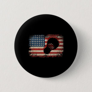 American Flag Badminton Shuttle Art Sports 2 6 Cm Round Badge