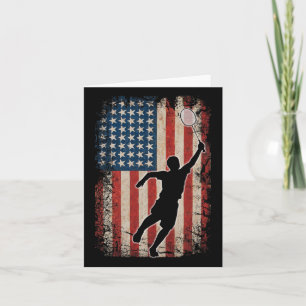 American Flag Badminton Shuttle Art Sports Card