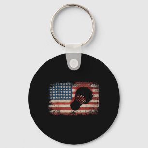 American Flag Badminton Shuttle Art Sports  Key Ring