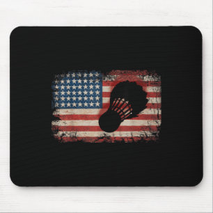 American Flag Badminton Shuttle Art Sports Mouse Pad