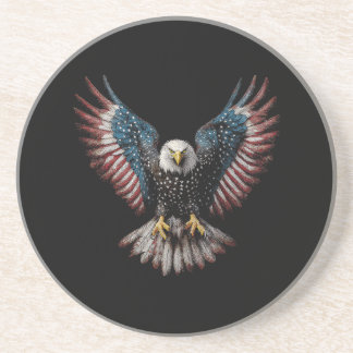 American Flag Bald Eagle 4th of July USA Patriotic Coaster