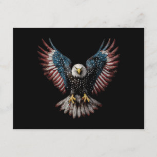 American Flag Bald Eagle 4th of July USA Patriotic Enclosure Card