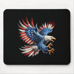 American Flag Bald Eagle 4th Of July Usa Patriotic Mouse Pad