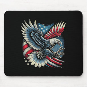 American Flag Bald Eagle 4th Of July Usa Patriotic Mouse Pad