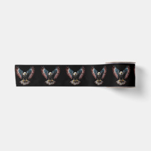 American Flag Bald Eagle 4th of July USA Patriotic Satin Ribbon