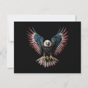 American Flag Bald Eagle 4th of July USA Patriotic Save The Date