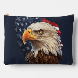 American Flag Bald Eagle Accessory Pouch