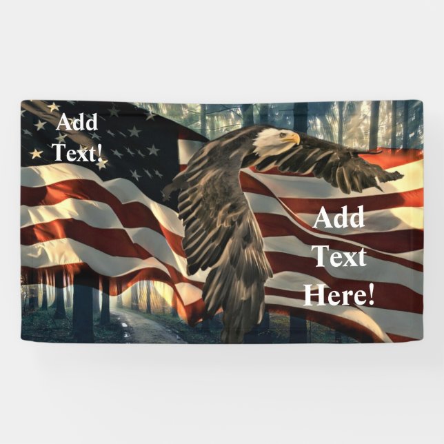American Flag Bald Eagle Banner (Horizontal)