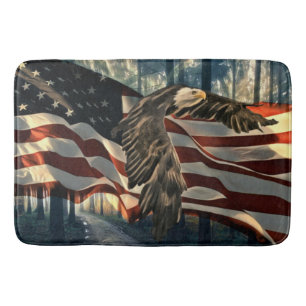 American Flag Bald Eagle Bath Mat