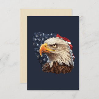 American Flag Bald Eagle Card