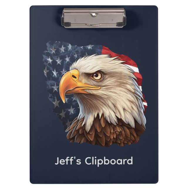 American Flag Bald Eagle Clipboard (Front)
