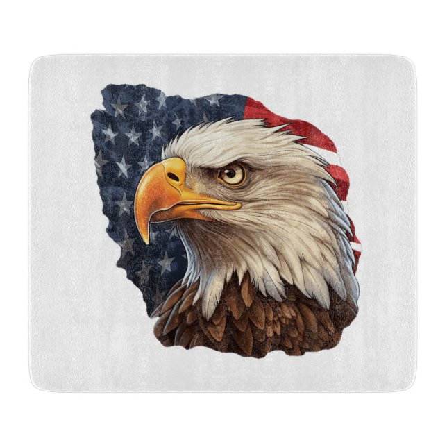 American Flag Bald Eagle Cutting Board (Front)