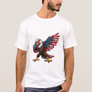 American Flag Bald Eagle Dabbing Happy 4th of July T-Shirt