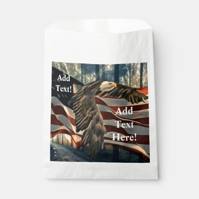 American Flag Bald Eagle Favour Bag (Front)