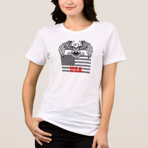 American Flag Bald Eagle Graphic With USA Tri-Blend Shirt