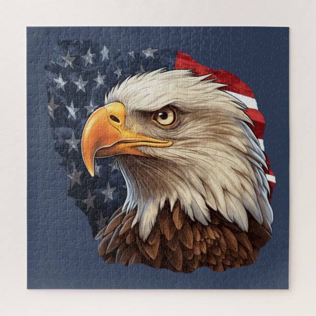 American Flag Bald Eagle Jigsaw Puzzle (Vertical)