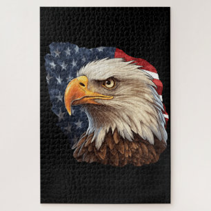 American Flag Bald Eagle Jigsaw Puzzle