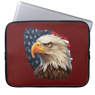 American Flag Bald Eagle Laptop Sleeve
