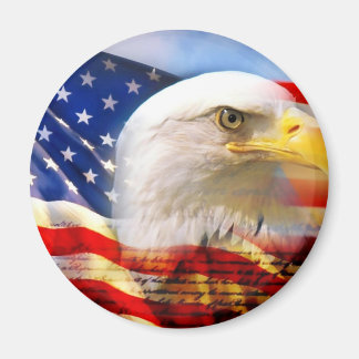 American Flag Bald Eagle Magnet